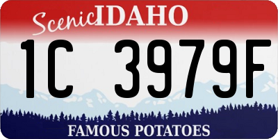 ID license plate 1C3979F