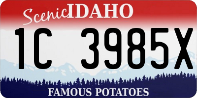 ID license plate 1C3985X