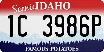 ID license plate 1C3986P
