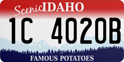 ID license plate 1C4020B
