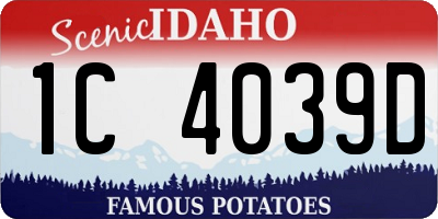 ID license plate 1C4039D