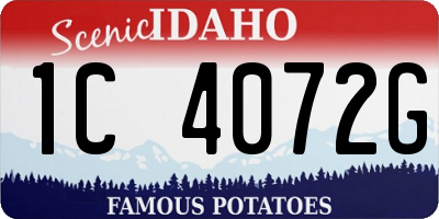 ID license plate 1C4072G