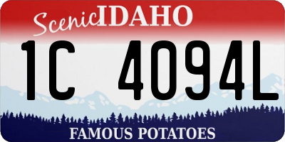 ID license plate 1C4094L