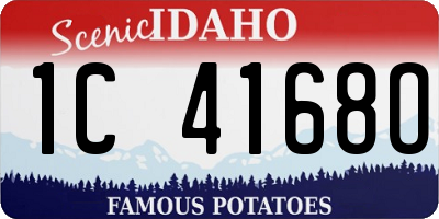ID license plate 1C4168O