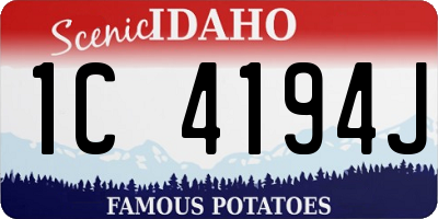 ID license plate 1C4194J