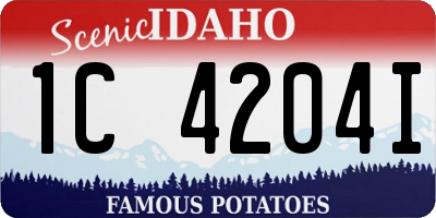 ID license plate 1C4204I