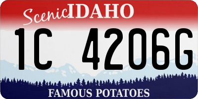 ID license plate 1C4206G
