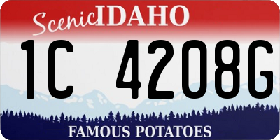 ID license plate 1C4208G
