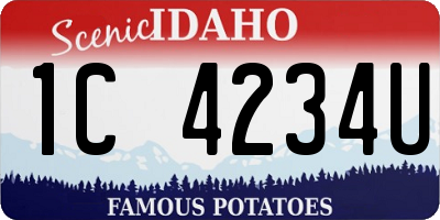 ID license plate 1C4234U