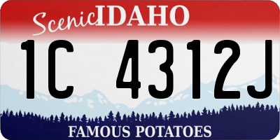 ID license plate 1C4312J