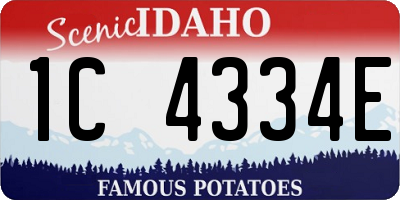ID license plate 1C4334E