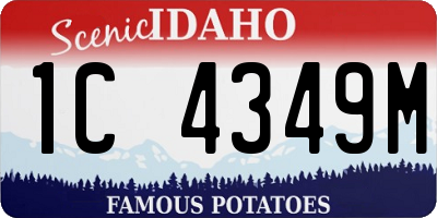 ID license plate 1C4349M
