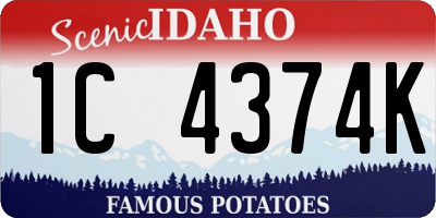 ID license plate 1C4374K