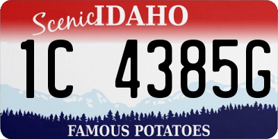 ID license plate 1C4385G