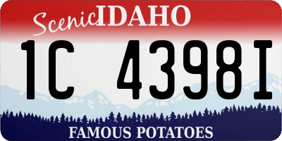 ID license plate 1C4398I