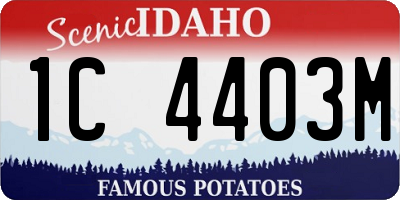 ID license plate 1C4403M