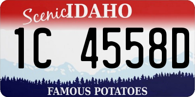 ID license plate 1C4558D