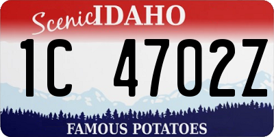 ID license plate 1C4702Z