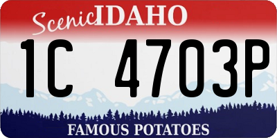 ID license plate 1C4703P