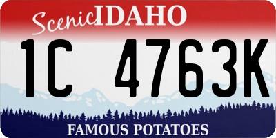 ID license plate 1C4763K