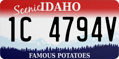 ID license plate 1C4794V