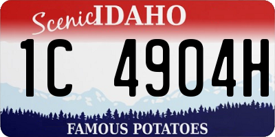 ID license plate 1C4904H