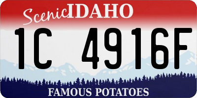 ID license plate 1C4916F
