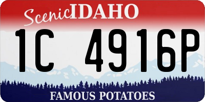 ID license plate 1C4916P
