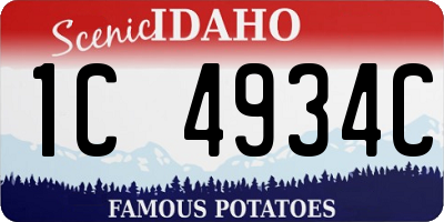 ID license plate 1C4934C