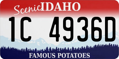 ID license plate 1C4936D