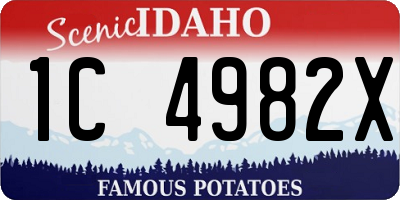 ID license plate 1C4982X