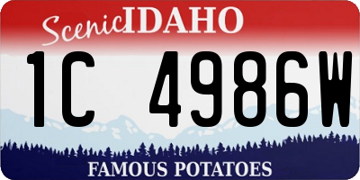 ID license plate 1C4986W