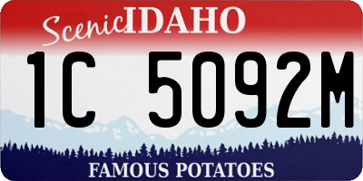 ID license plate 1C5092M
