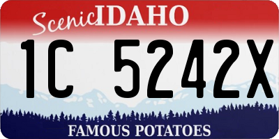 ID license plate 1C5242X
