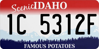 ID license plate 1C5312F