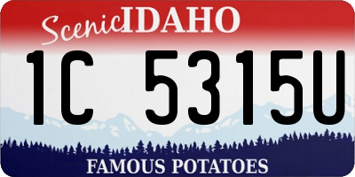 ID license plate 1C5315U