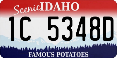 ID license plate 1C5348D