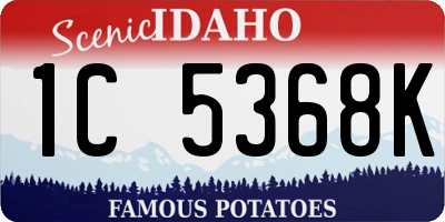 ID license plate 1C5368K