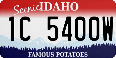 ID license plate 1C5400W