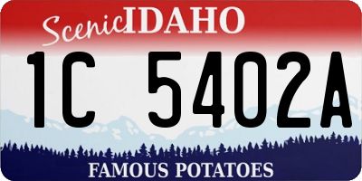 ID license plate 1C5402A
