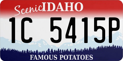 ID license plate 1C5415P