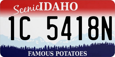 ID license plate 1C5418N