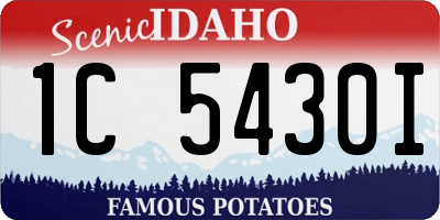 ID license plate 1C5430I