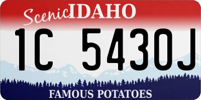ID license plate 1C5430J