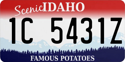 ID license plate 1C5431Z