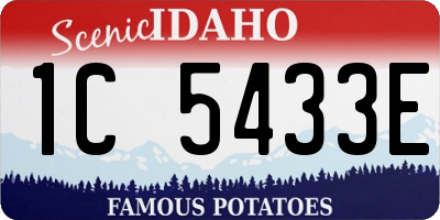 ID license plate 1C5433E