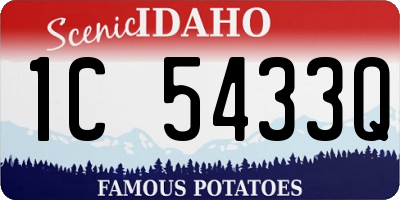 ID license plate 1C5433Q