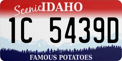ID license plate 1C5439D