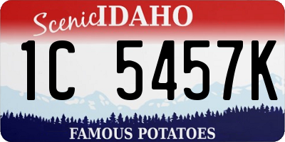 ID license plate 1C5457K