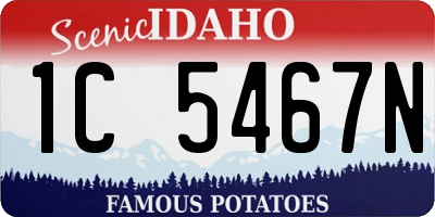 ID license plate 1C5467N